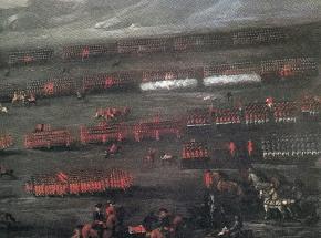 Drawing of the Battle on Wikipedia, from John Wootton's Book 